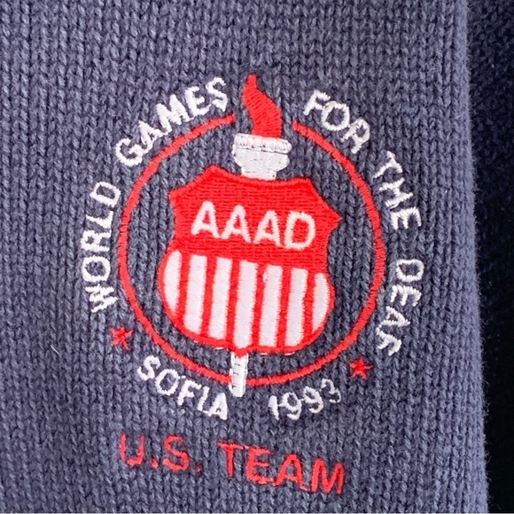 Vintage 1993 World Games For The Deaf Sweater Sofia Bulgaria United States Team